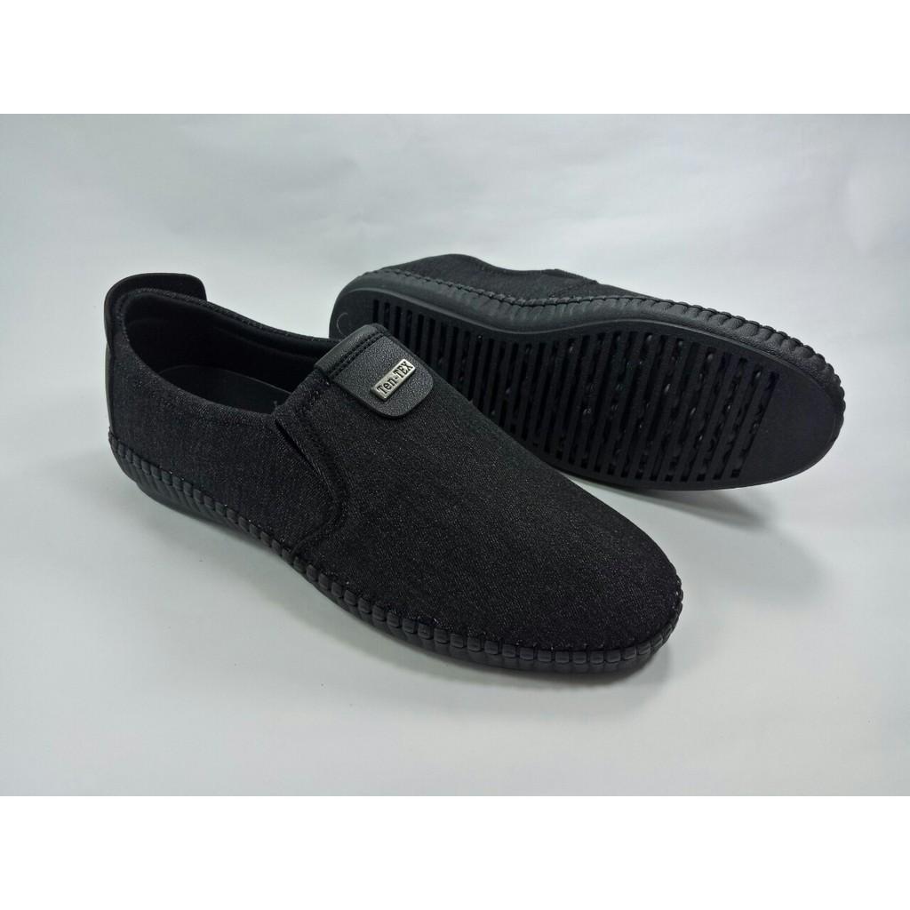 Giày lười vải jean nam màu đen đế khâu chắc X86fashion-VJEAN01