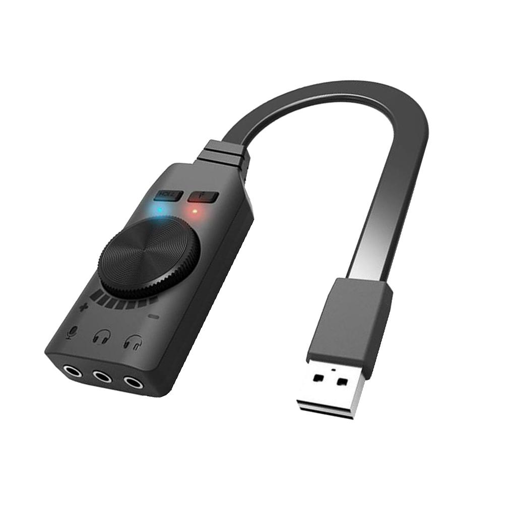 Sound Card Virtual 7.1-Channel USB External Audio Stereo Converter 3.5mm