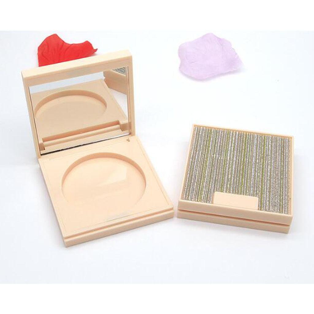 Empty Pressed Powder Case Makeup Blusher Cosmetic Container W/ Mirror
