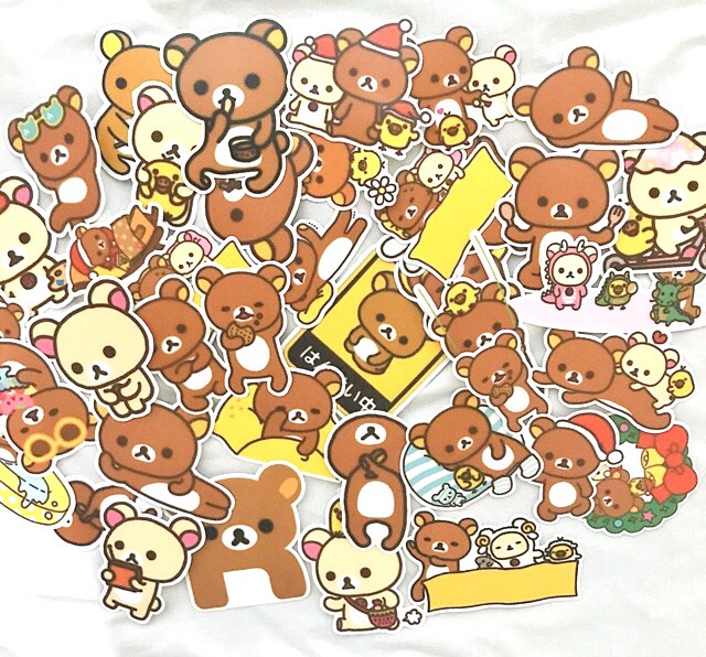 Set 30 sticker Rilakkuma hình dán có ép lụa