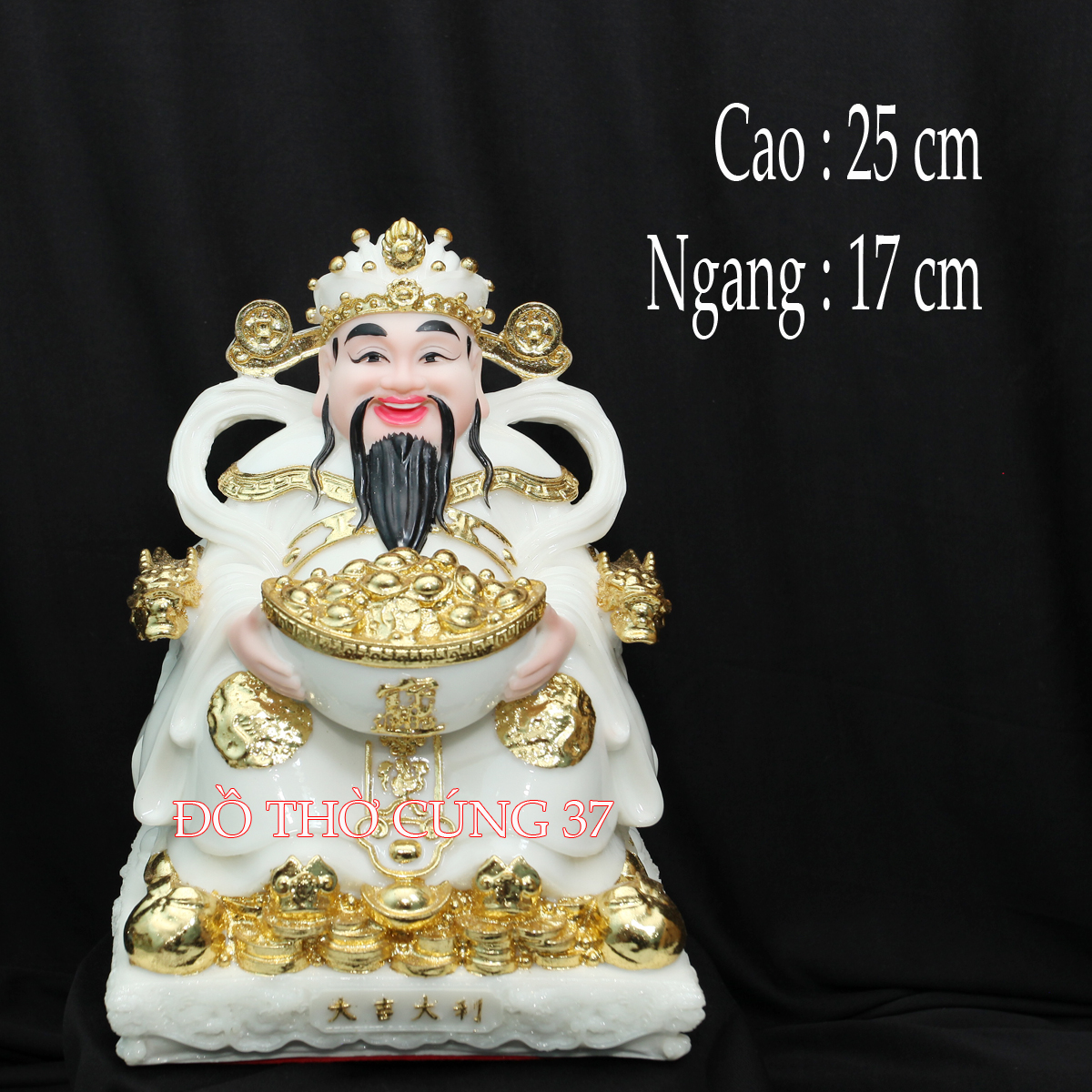 [ Cao 25 cm , hàng loại 1 ]   THẦN TIỀN PHÚ QUÝ MÀU TRẮNG  [ COMPOSITE + BỘT ĐÁ ]