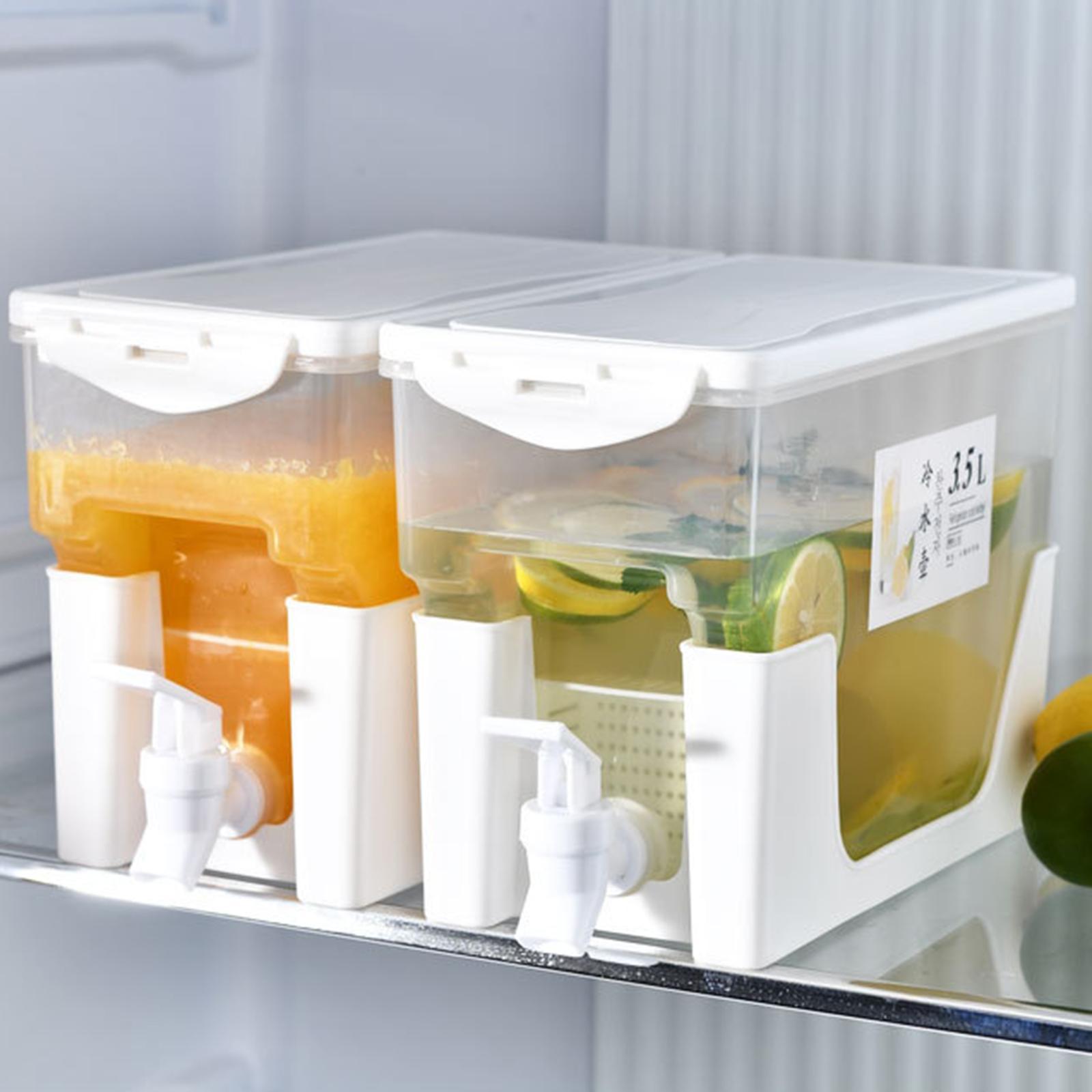 Refrigerator Beverage Dispenser with Tap Cold Water Jug Lemonade Container