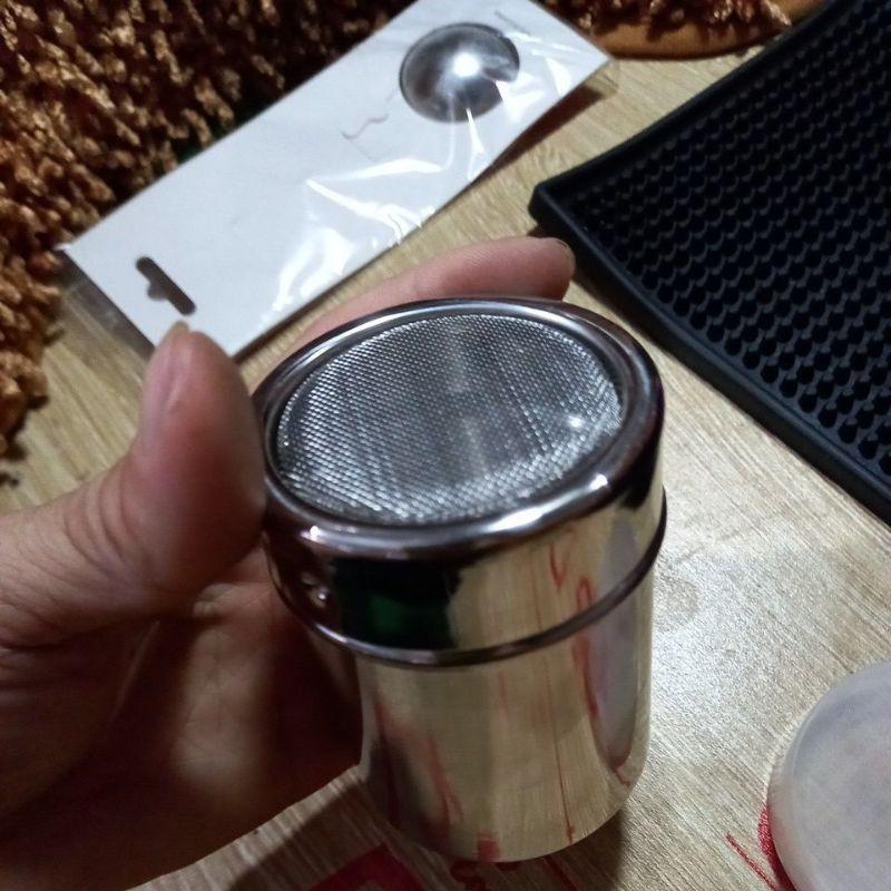 Lọ rắc bột ca cao, rắc bột inox 304 không gỉ chuyên dụng cụ pha chế trà sữa bartender