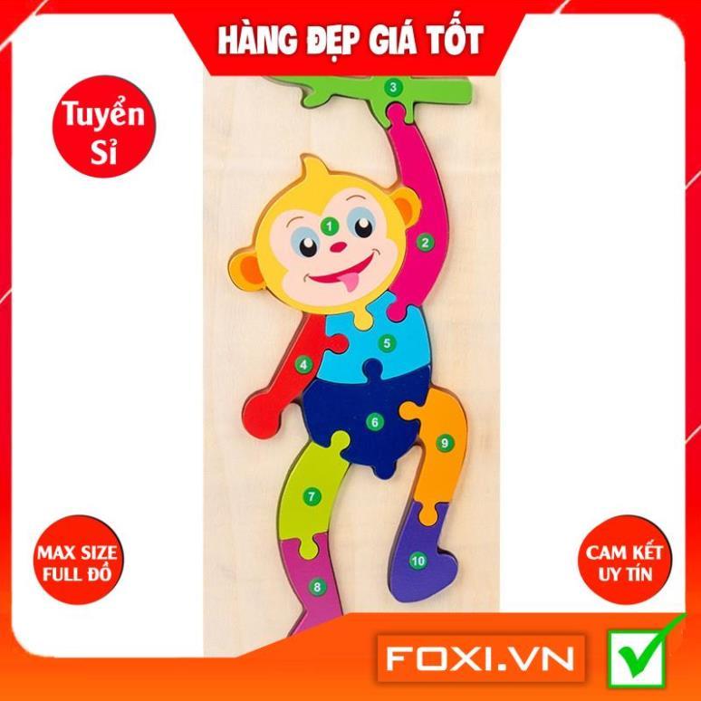 Miếng lắp ghép theo số thành hình các con vật Foxi-gần gũi-dễ thương-nhiều màu sắc-món đồ chơi lý thú dành cho các bé