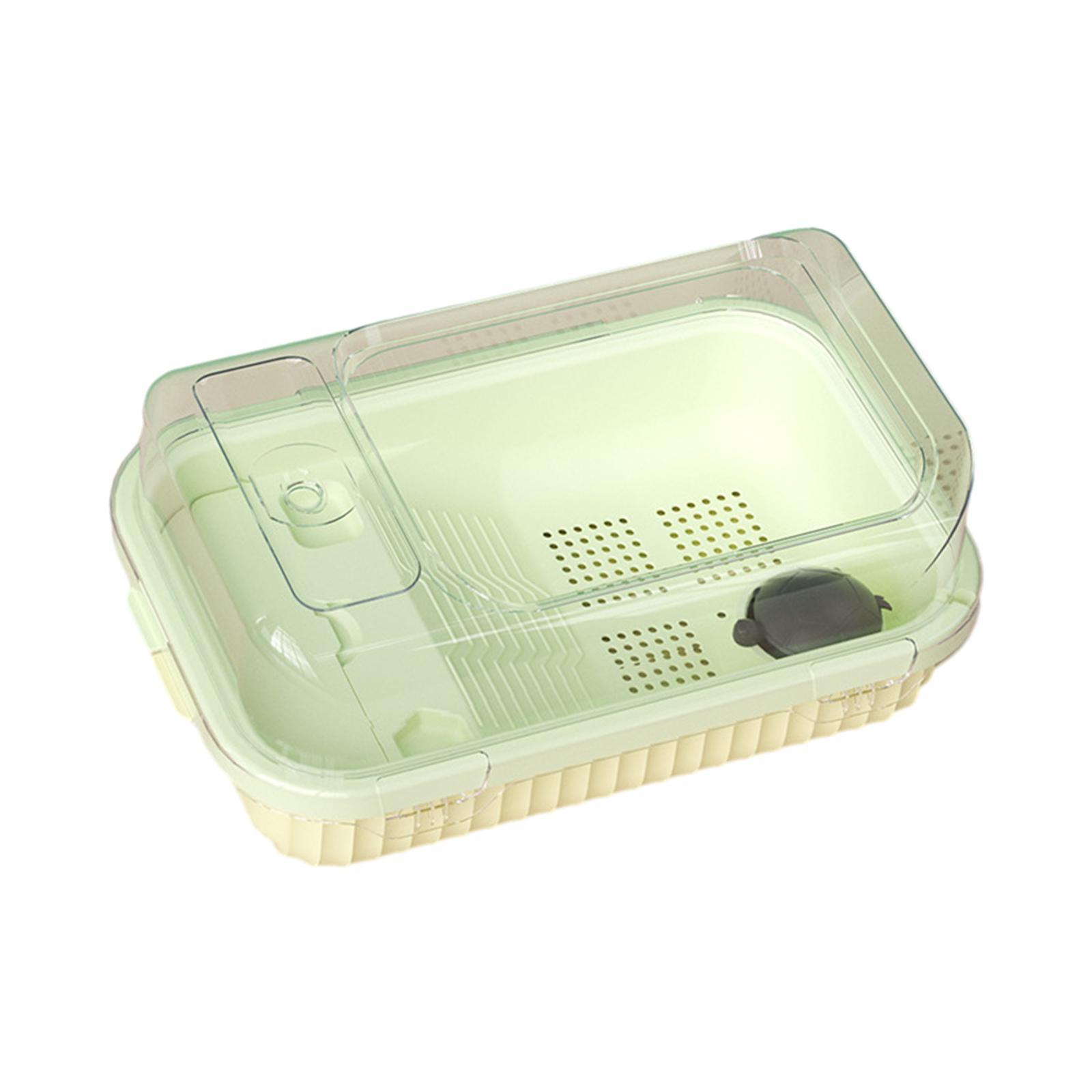 Turtle Tank Aquarium Reptile Tank Tortoises Case Accessories Terrapin Lake Reptile Habitats Turtle Habitat with Lid for Hermit  Terrapin