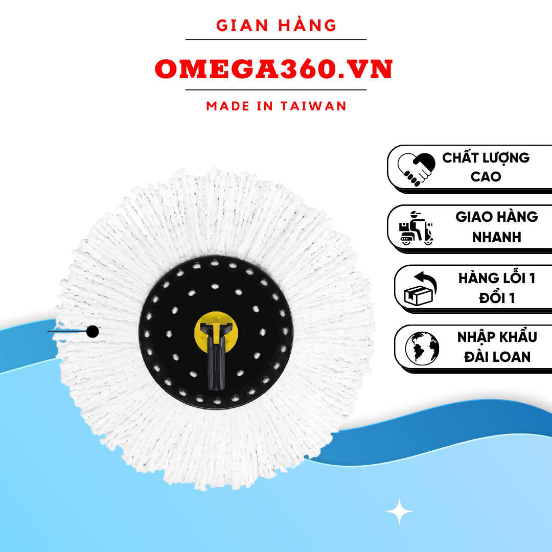 BÔNG LAU NHÀ 360 OMEGA MOP PLUS CÔNG NGHIỆP TAIWAN