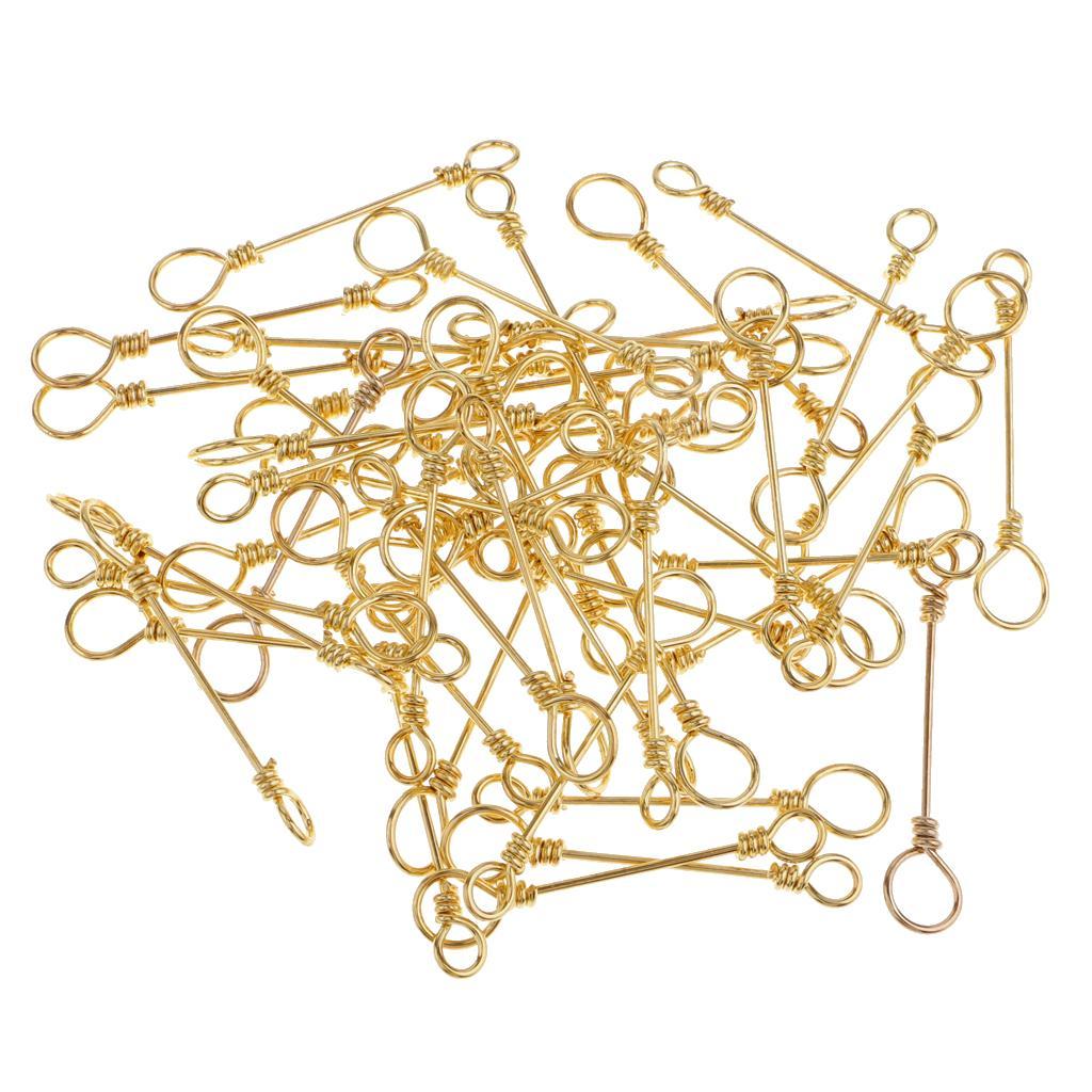 50Pcs Fishing Swivels Quick Connection Clip Stainless Steel Rolling Snap Fishing Accessories Connectors