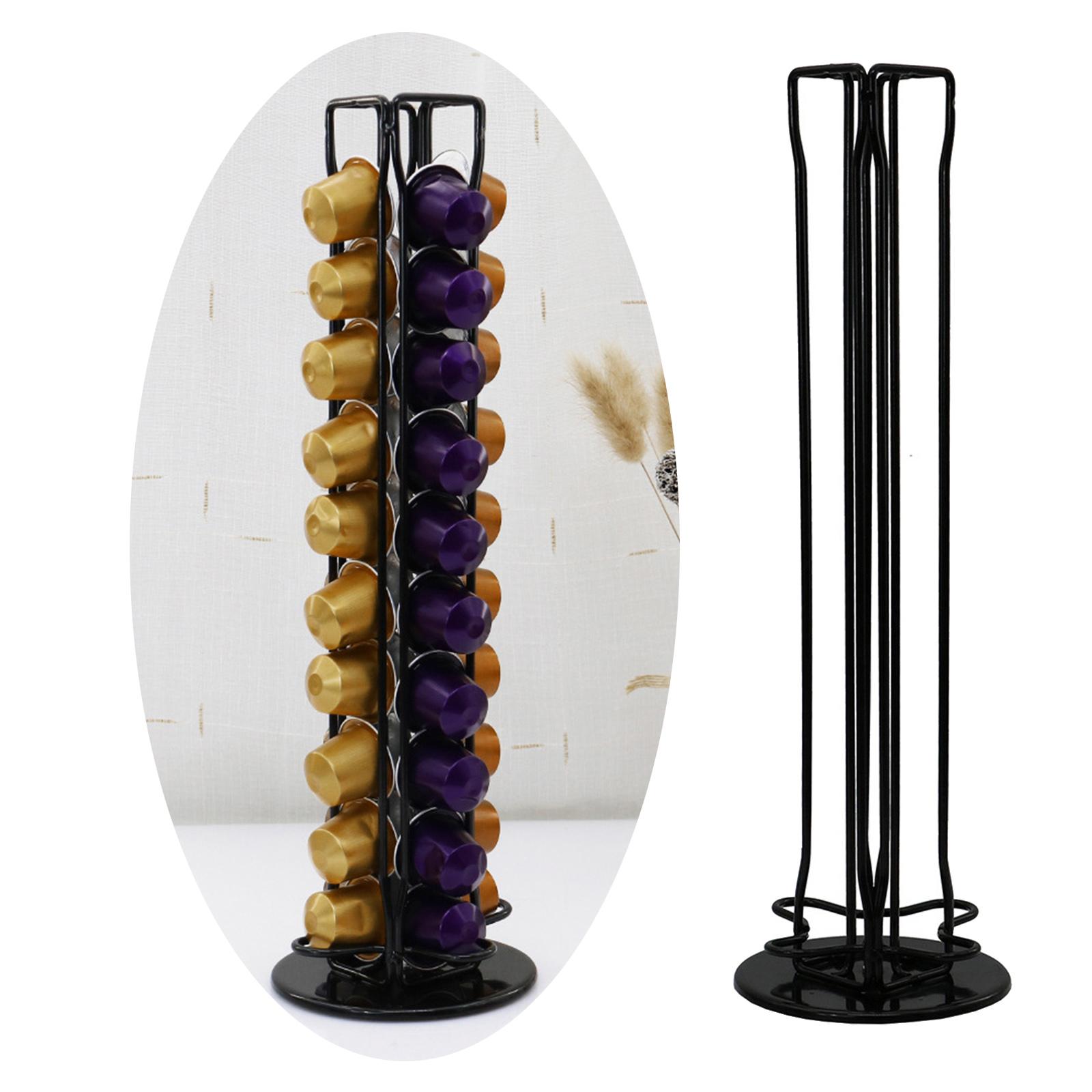Iron Wire Coffee Pod Capsule Holder Rack Tower Storage Fits  for Counter Cafe Home Shop Can Hold 40 Capsules