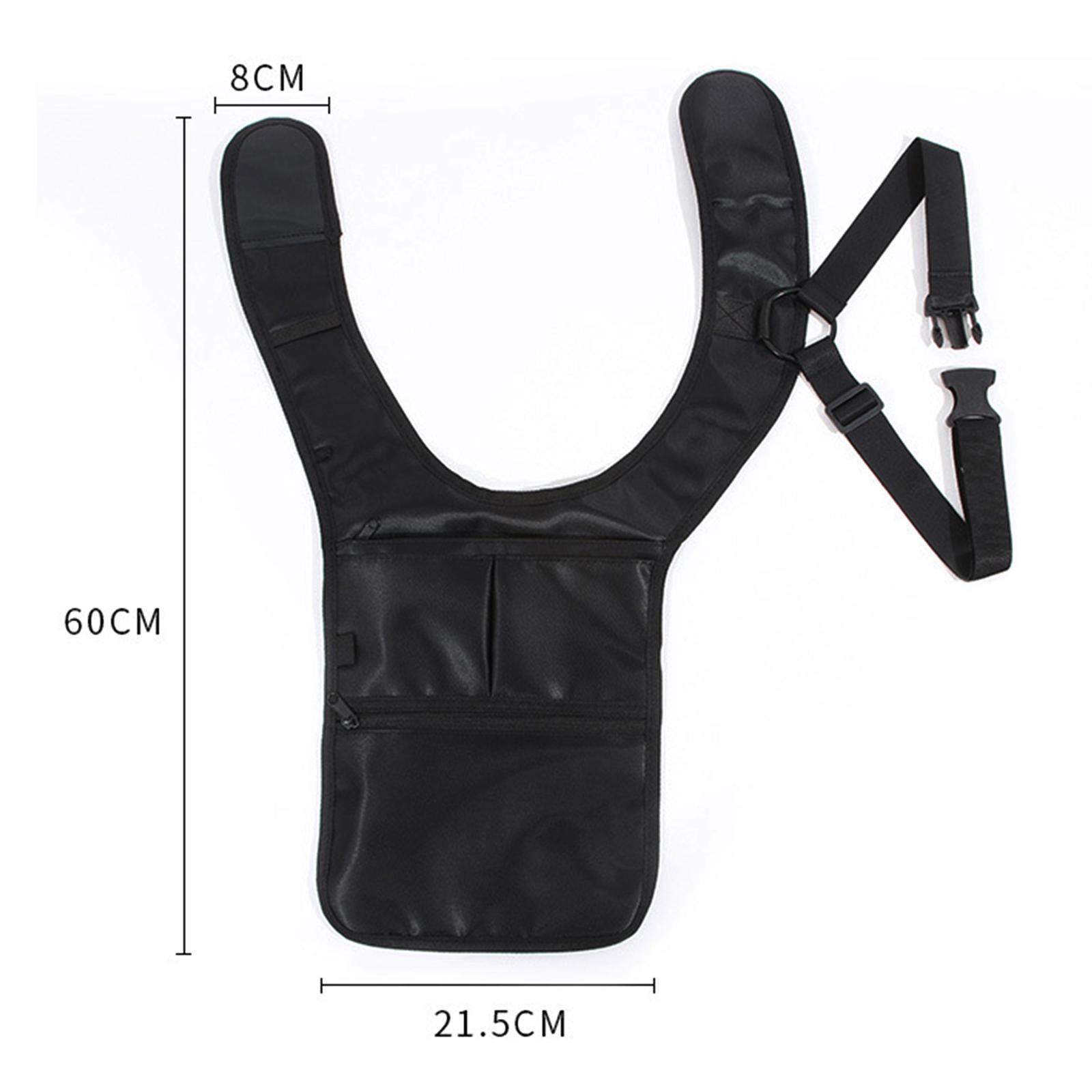 Outdoor Underarm Shoulder Bag Black Wallet Portable Backpack for Shopping Left