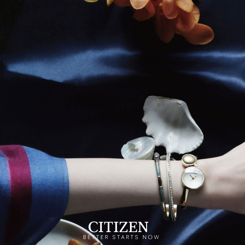 Đồng Hồ Nữ Citizen Đính Kim Cương Dây Thép Không Gỉ EW5492-53P - Mặt Vàng (Sapphire)