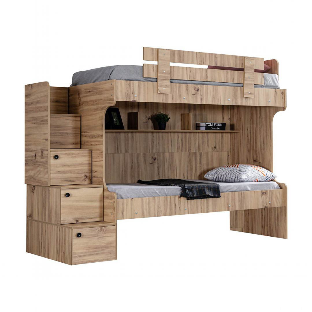 Giường tầng gỗ hiện đại cho bé SMLIFE Sinyority | Gỗ MDF dày 17mm chống ẩm | D234xR106xC190cm