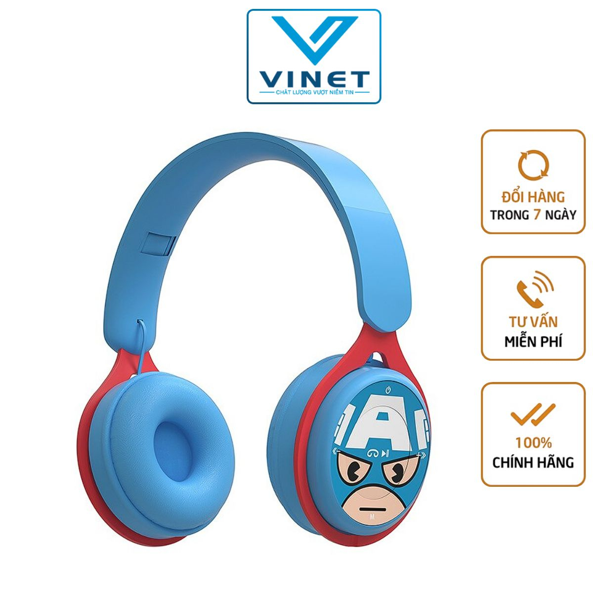 Tai nghe chụp tai bluetooth không dây chống ồn chơi game, học online, nghe nhạc có micro âm thanh nổi hình ngộ nghĩnh - hàng chính hãng