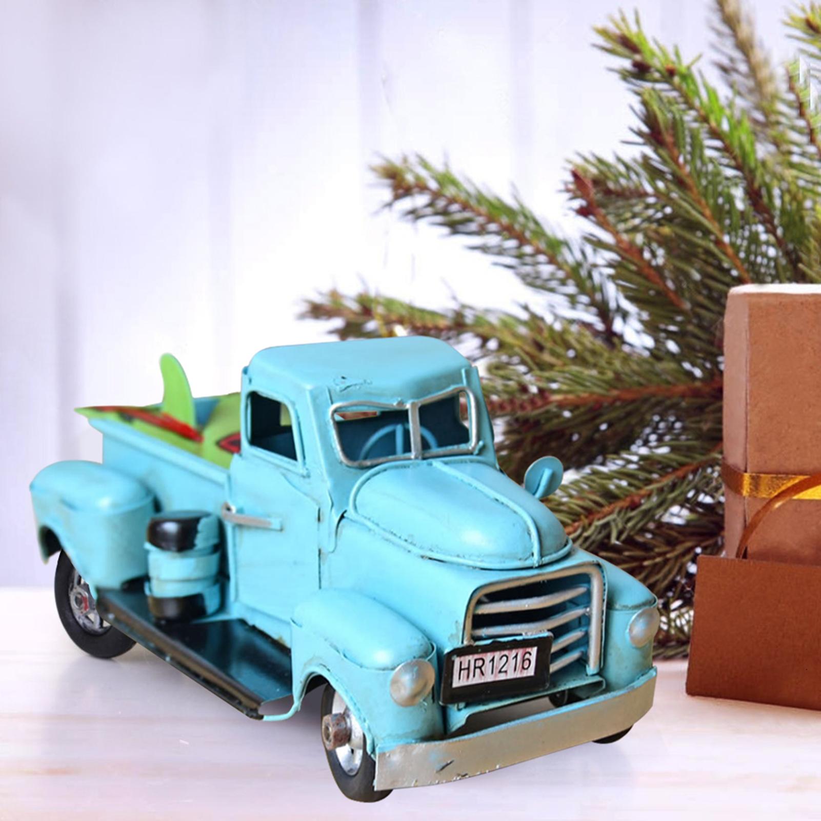 Xe tải đồ chơi bằng kim loại để trang trí, làm quà tặng phong cách cổ điển