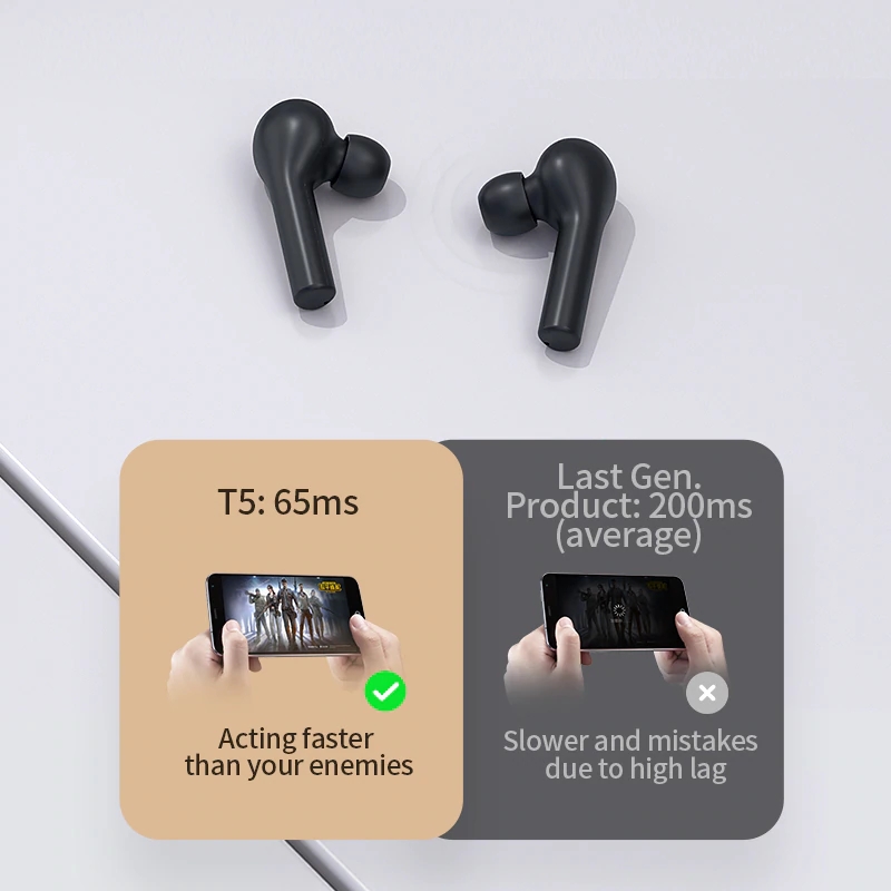 Tai Nghe Không Dây Bluetooth 5.0 True Wireless QCY- T5 - Cảm Ứng - Đàm Thoại - Chống Ồn - Hàng Chính Hãng