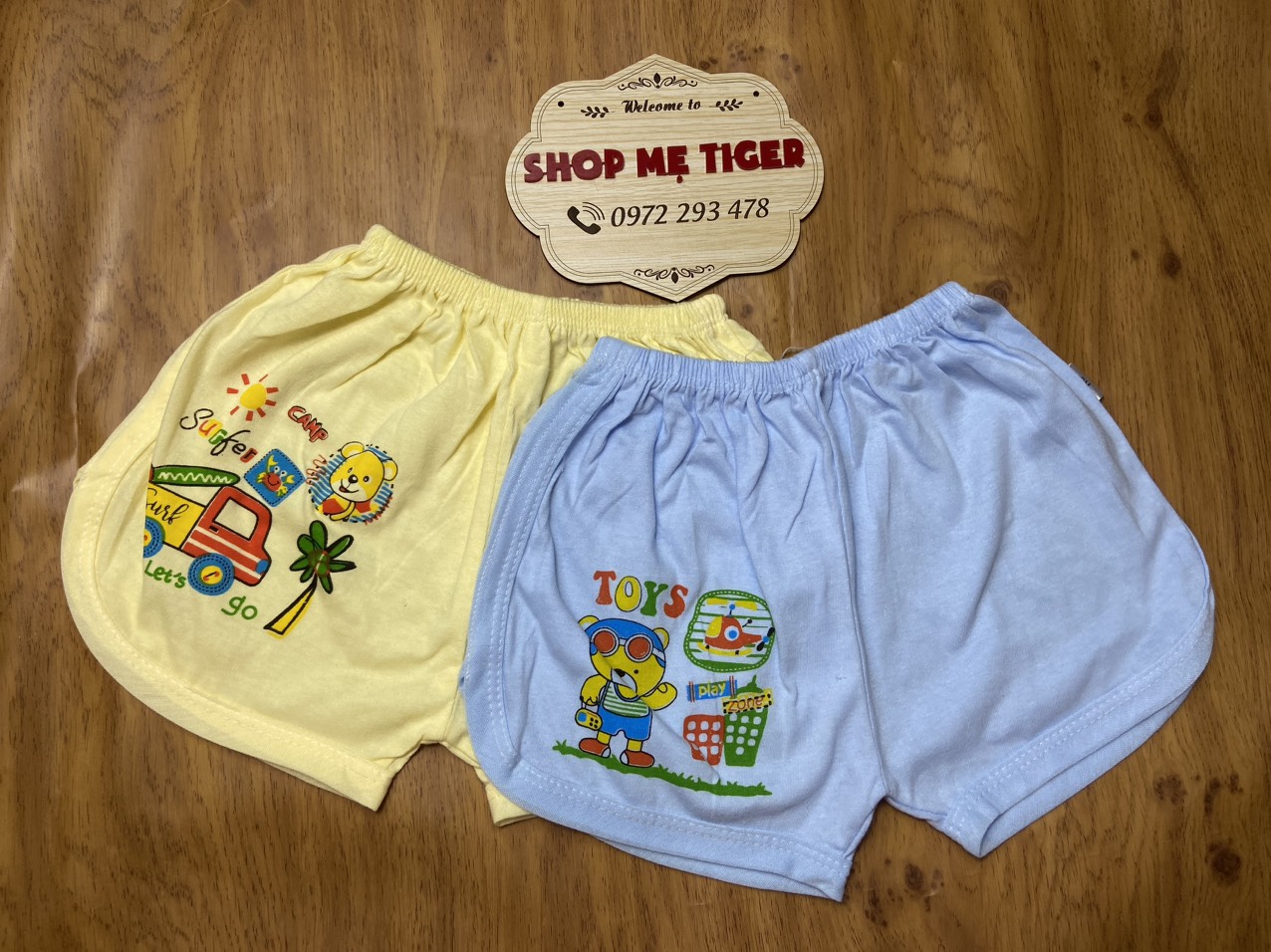 Quần đùi cotton màu thoải mái cho bé 4- 12kg