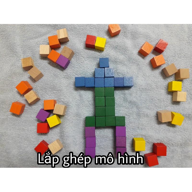 100 Khối gỗ vuông 2.5cm (cube)