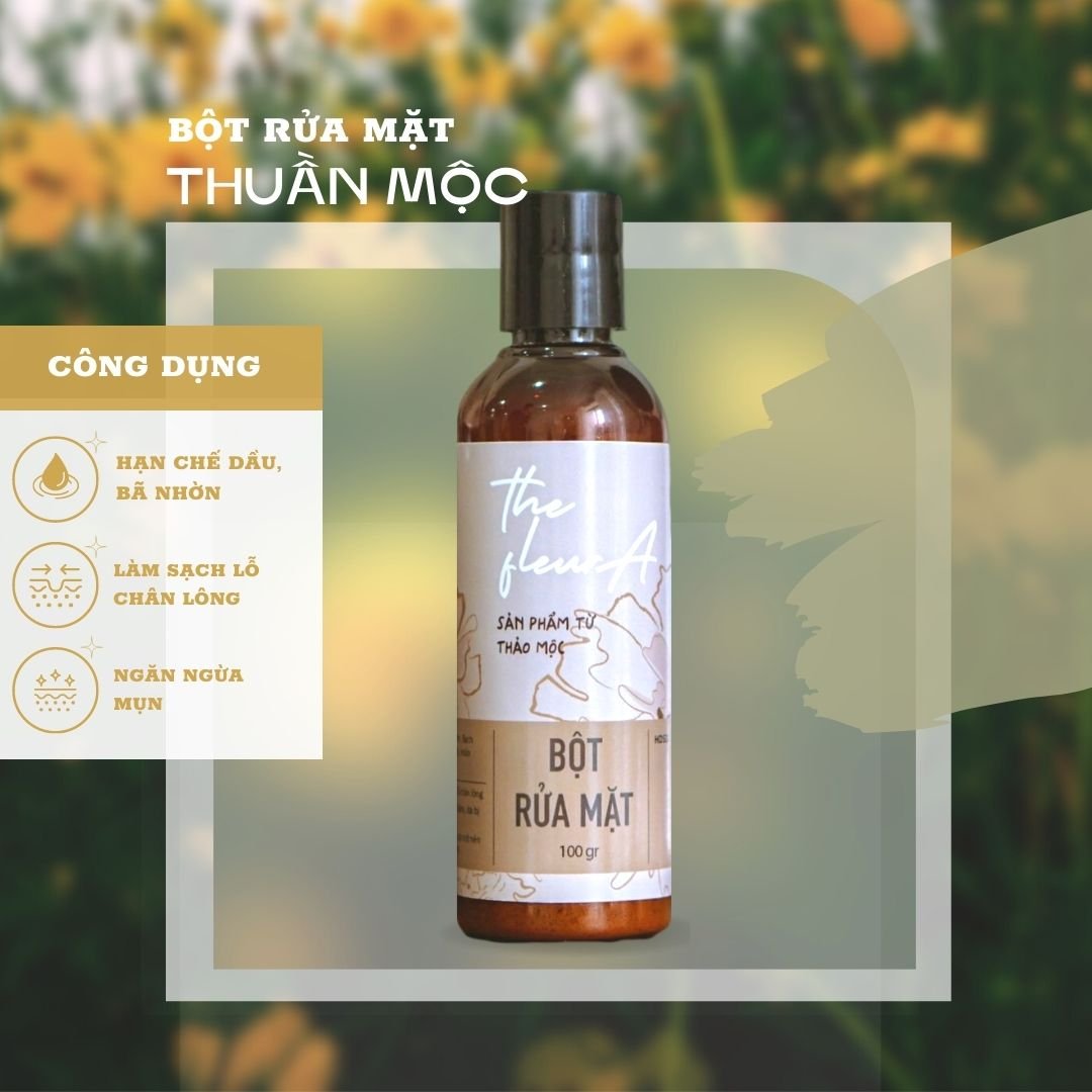 Bột Rửa Mặt Thảo Dược Thảo Mộc Fleura Làm Sạch Da Tẩy Tế Bào Chết Giảm Nhờn Giảm Thâm Và Mụn
