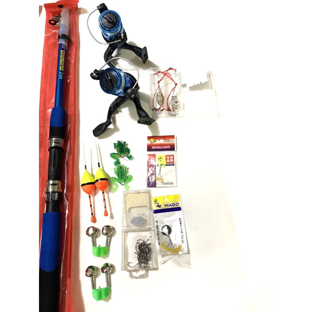 COMBO CẦN CÂU CÁ 2 CẦN 2 MÁY VÀ ĐỦ PHỤ KIỆN  COMBO CẦN CÂU 2 CẦN 2 MÁY