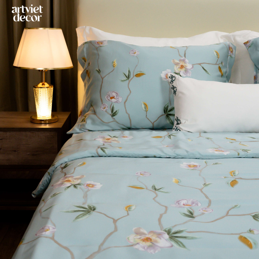 Bộ chăn ga gối Lụa tơ tằm Tiffany Blue - LM.LZ003