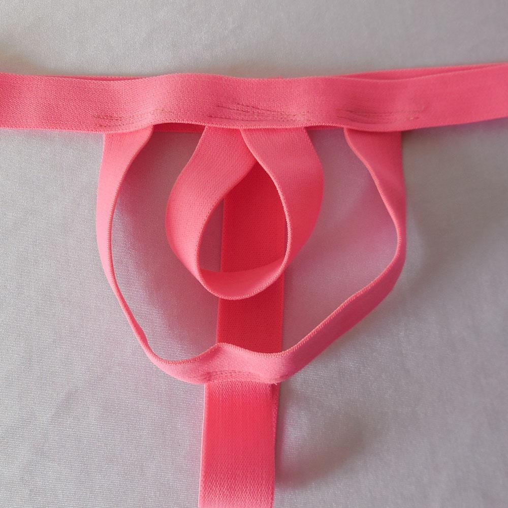 Pack of 2pcs Breathable Men Pink Black G-string Underwear Hollow Jockstrap Thongs Briefs Underpants