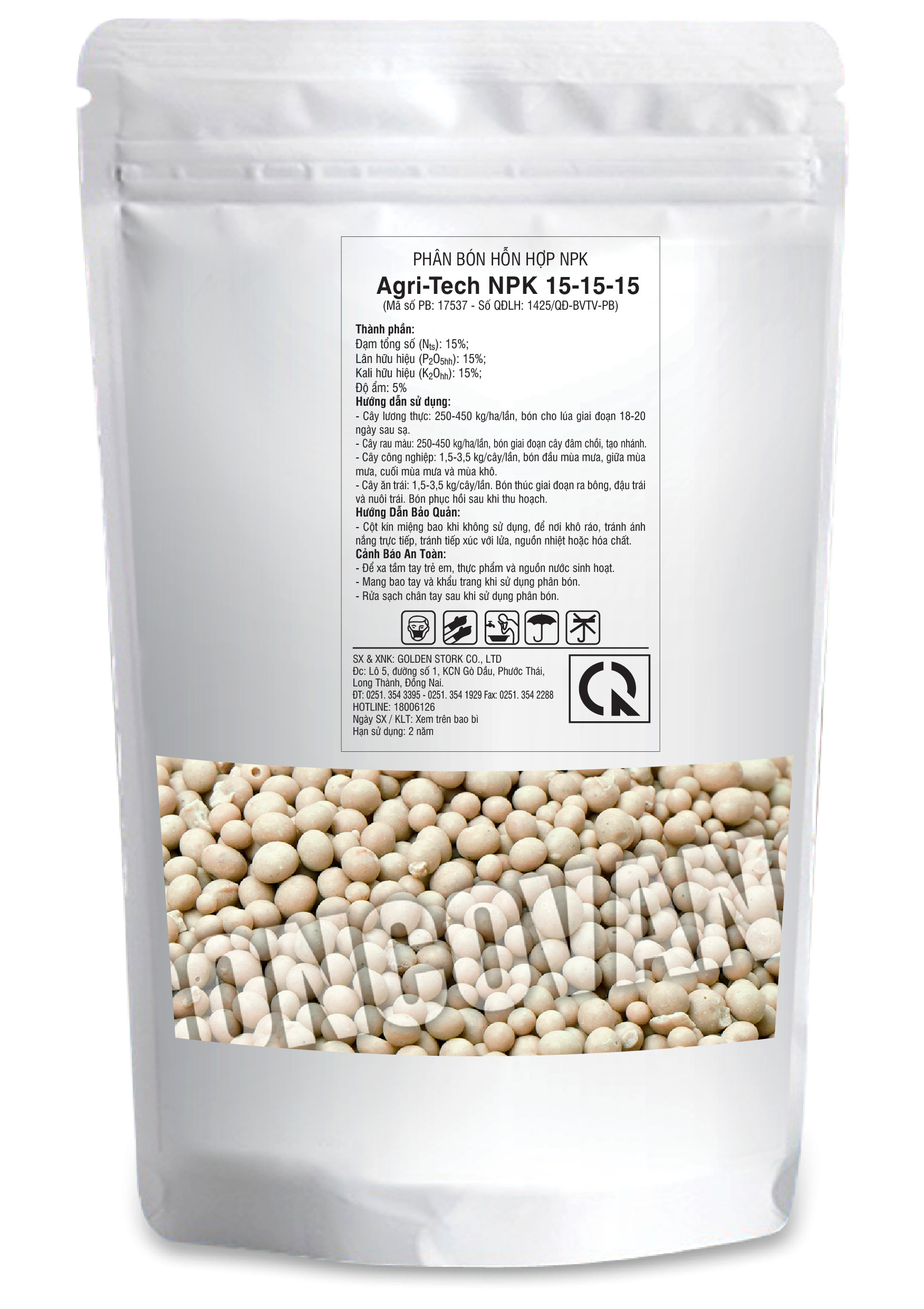 Phân bón Agri-tech NPK 15-15-15 (1kg)