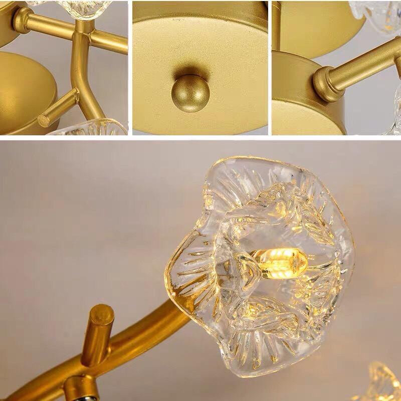 Đèn chùm pha lê 3 màu ánh sáng trang trí nội thất hiện đại - kèm bóng LED chuyên dụng