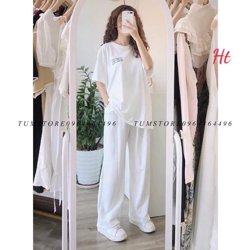 Sét áo chữ youlove quần bom trắng H2U467