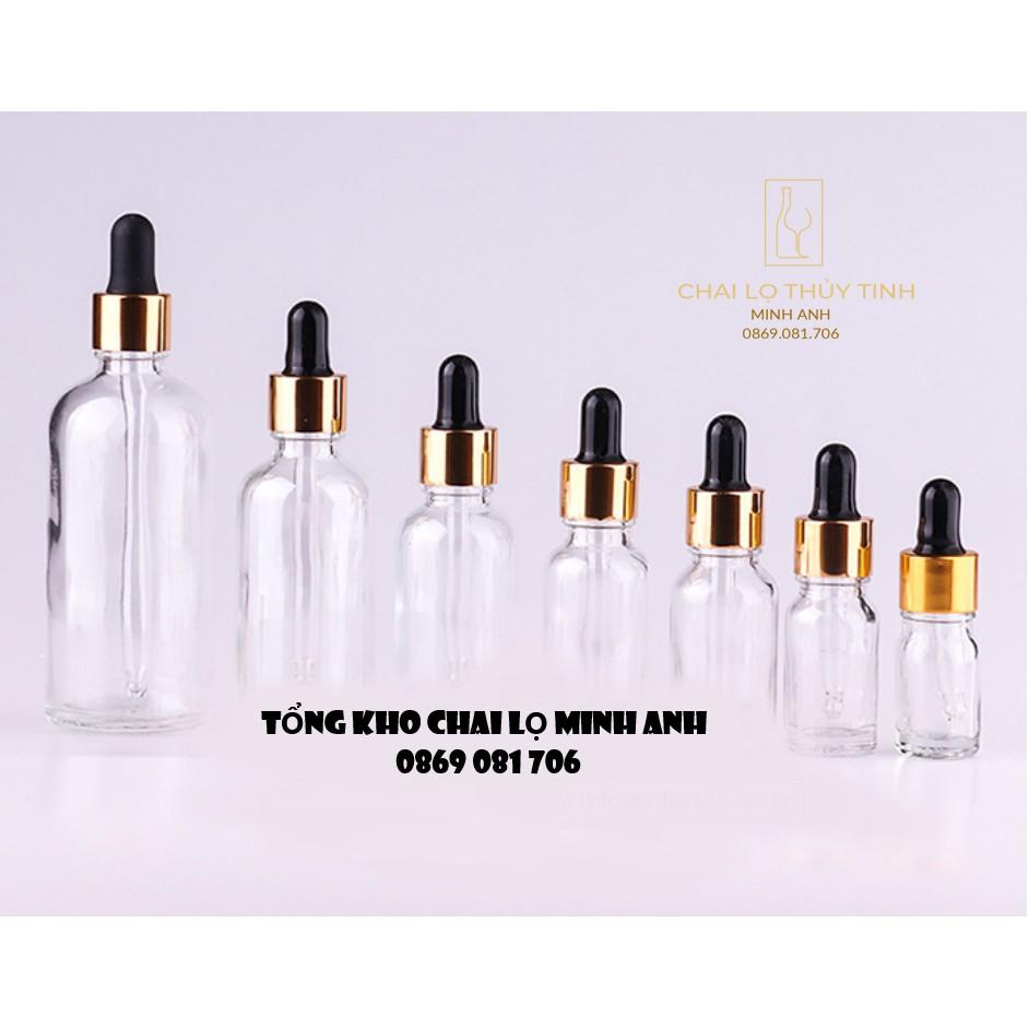 Lọ thủy tinh trằng nắp bóp cao su- - [5ml 10ml 15ml 20ml 30ml 50ml 100ml]