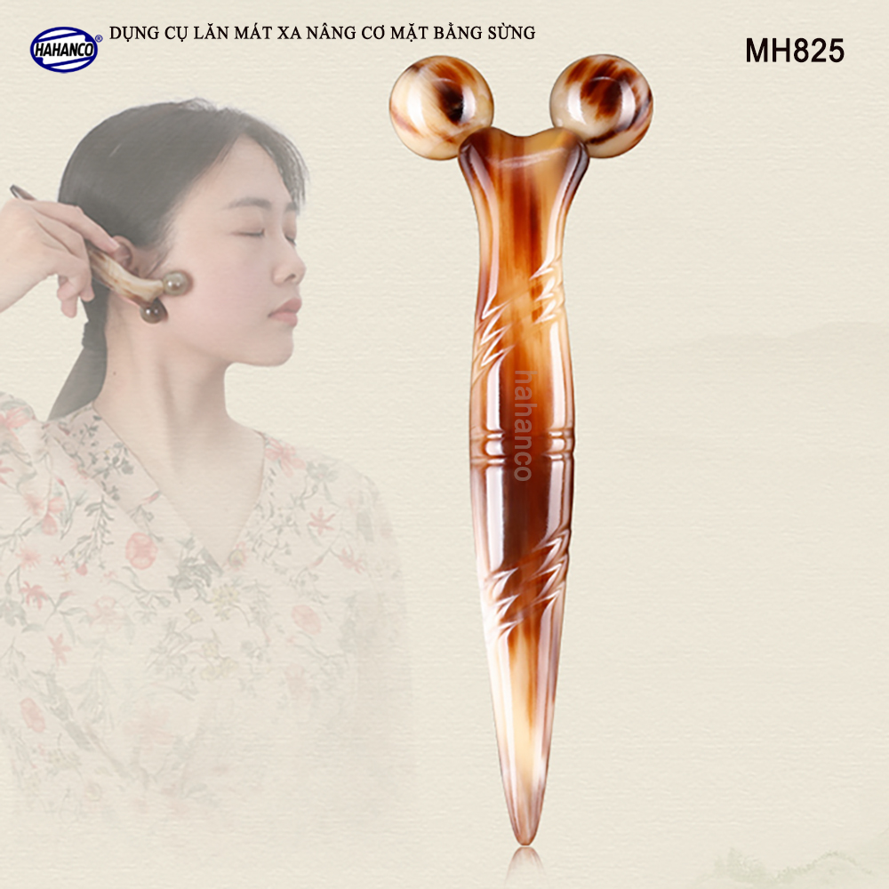 Dụng cụ lăn 3D - V Line massage nâng cơ mặt và body bằng sừng (MH825) day ấn huyệt, làm đẹp da - chăm sóc sức khỏe - HAHANCO