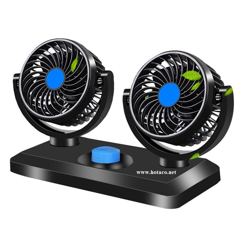 Combo 2 quạt điện trên ô tô 12V/24V