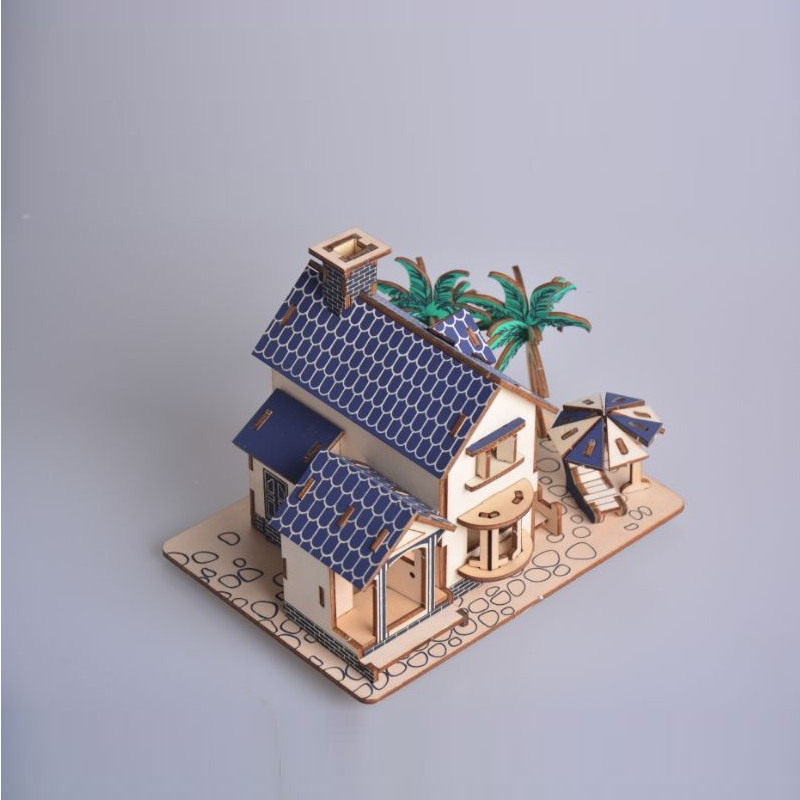 Đồ chơi lắp ráp gỗ 3D Mô hình Nhà Beach House Laser