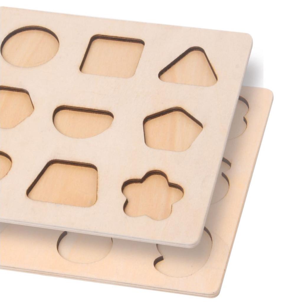 Wooden Sensory Toys Peg Puzzle Board Shapes Matching Knob Puzzles for Kids Early Education