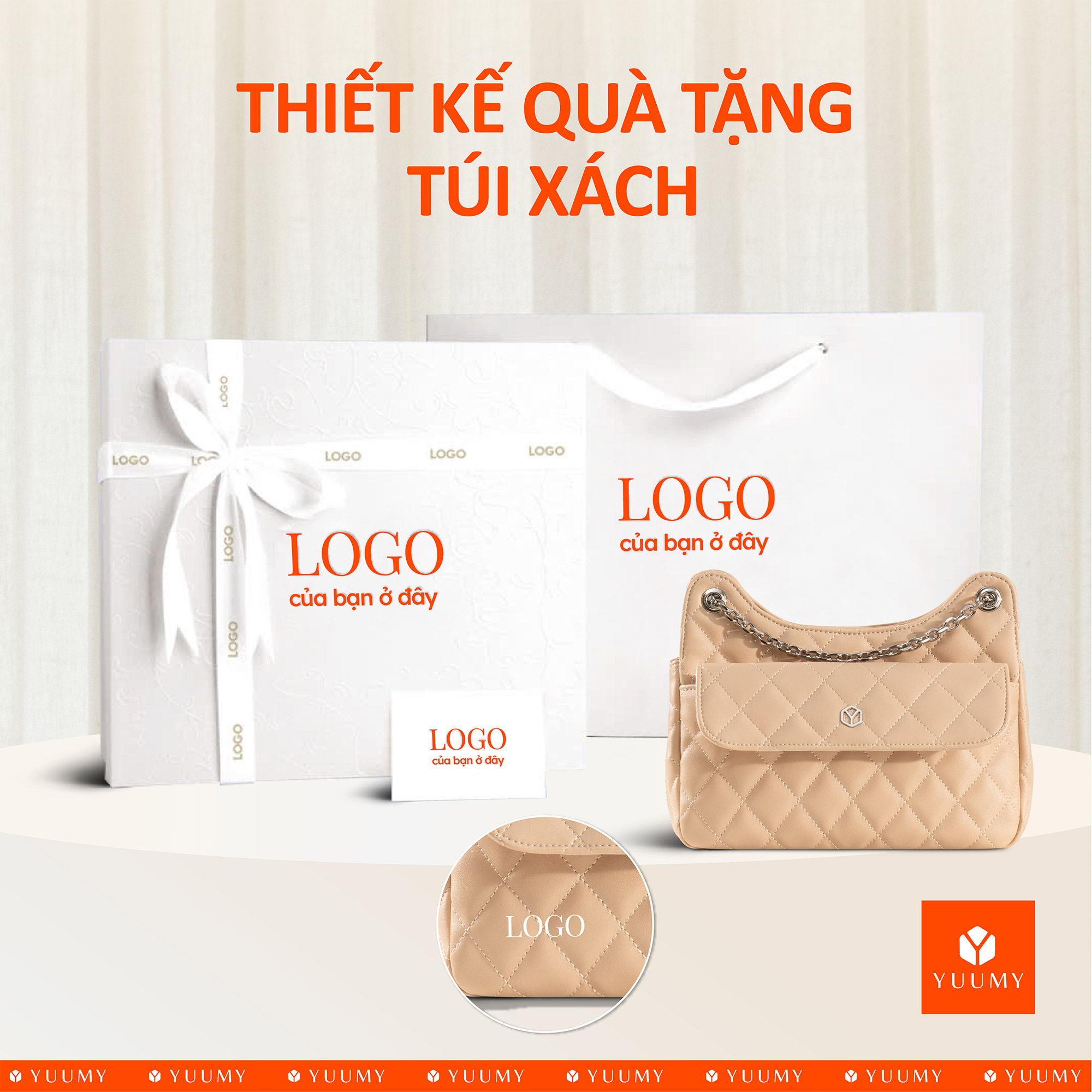 Túi Yuumy ( Thời trang nữ da chần bông phối dây xích size 24 - Túi đeo chéo da Seasand YN241 )