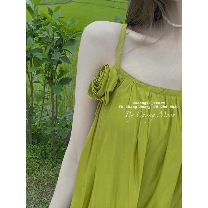 VÁY 2s MAXI MÀU XANH CỐM CHO NỮ