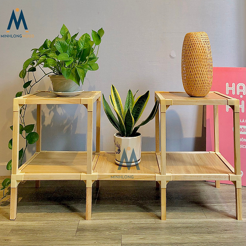 Kệ Để Đồ Đa Năng- Minhlongwood M23, Kệ Trang Trí Phòng Ngủ, Phòng Khách- Màu Gỗ Tự Nhiên