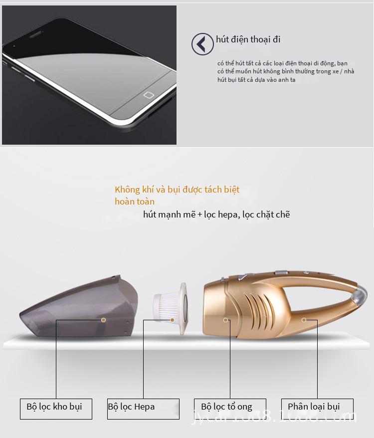 Máy hút bụi ô tô phong cách mới nhất Máy hút bụi ô tô đa chức năng bốn trong một máy bơm không khí máy bơm không khí công suất cao