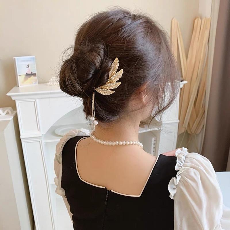 Trâm cài tóc đính đá thanh lịch cổ trang - Khăn turban