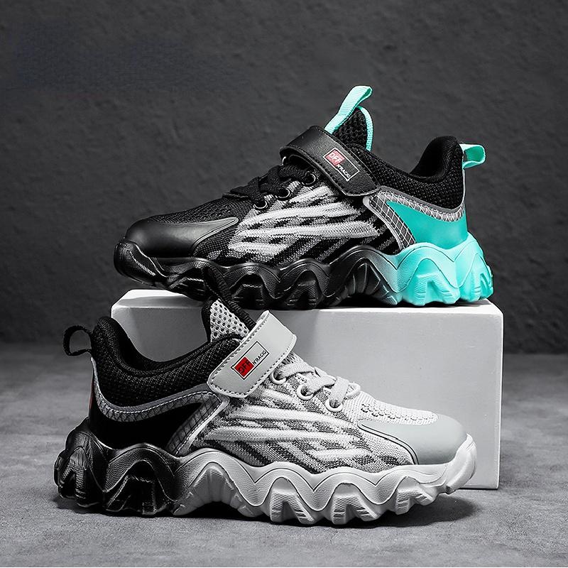 Thời Trang Bé Trai Giày Thể Thao Chạy Bộ Trẻ Em Thoáng Khí Tenis Đi Giày Nhẹ Giày Bé Gái Size 40 Color: Gray Shoe Size: 34