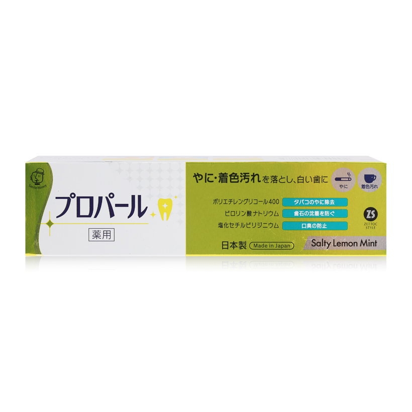 Kem đánh răng ngọc trai vị bạc hà chanh muối Nippon Zettoc Toothpaste ProPearl Lemon Mint 100g(ZS)