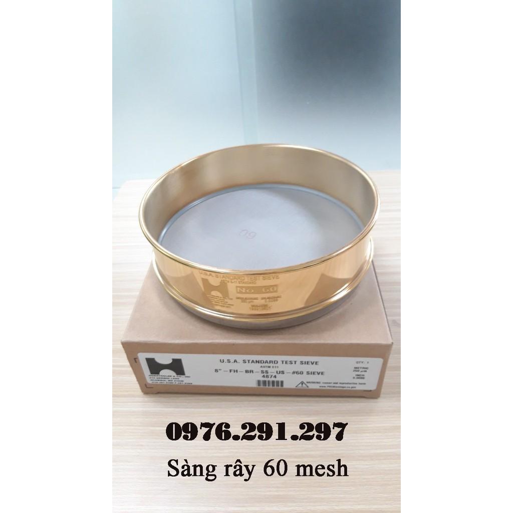 Sàng rây tinh bột 60 mesh lỗ 250 micron ( 0,25 mm ) - Hogentogler Mỹ