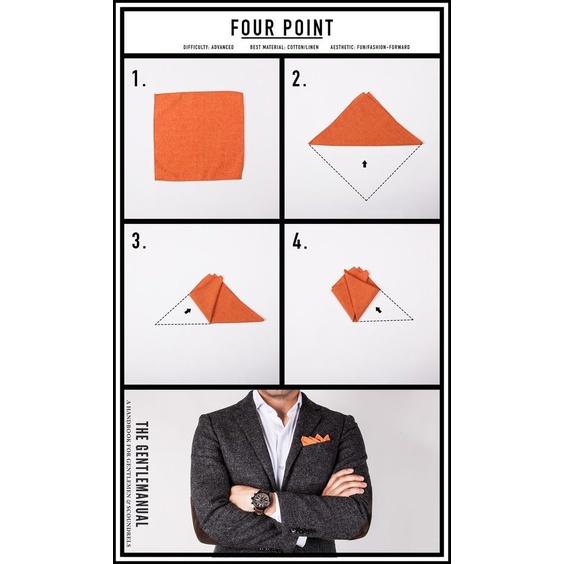 Khăn Cài Túi Áo Vest - Pocket Square, phụ kiện lịch lãm, Màu đen con ngựa