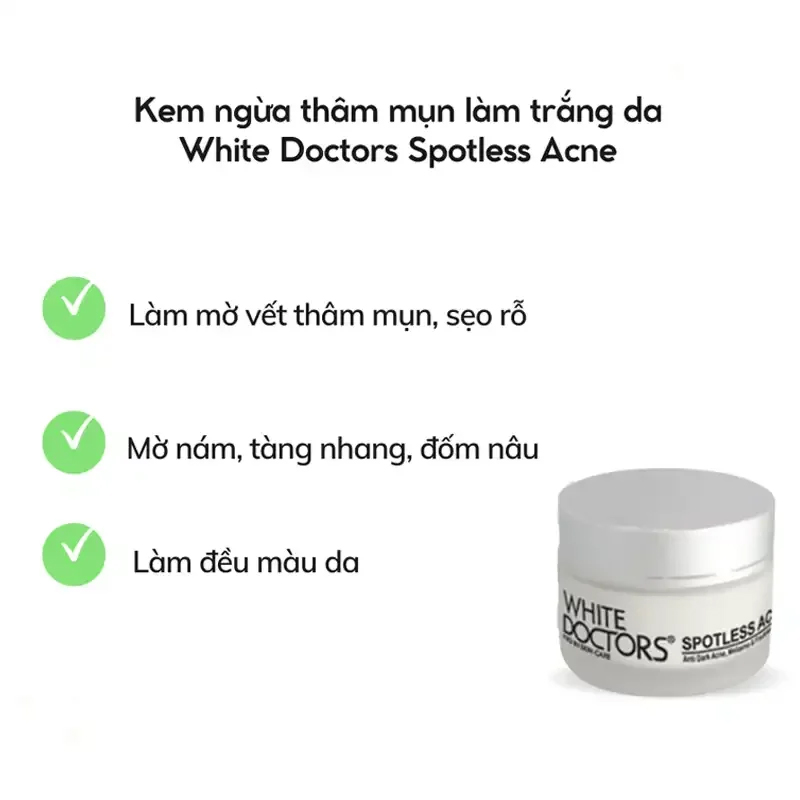 Kem Trị Thâm Mụn White Doctors Spotless Acne 25gr