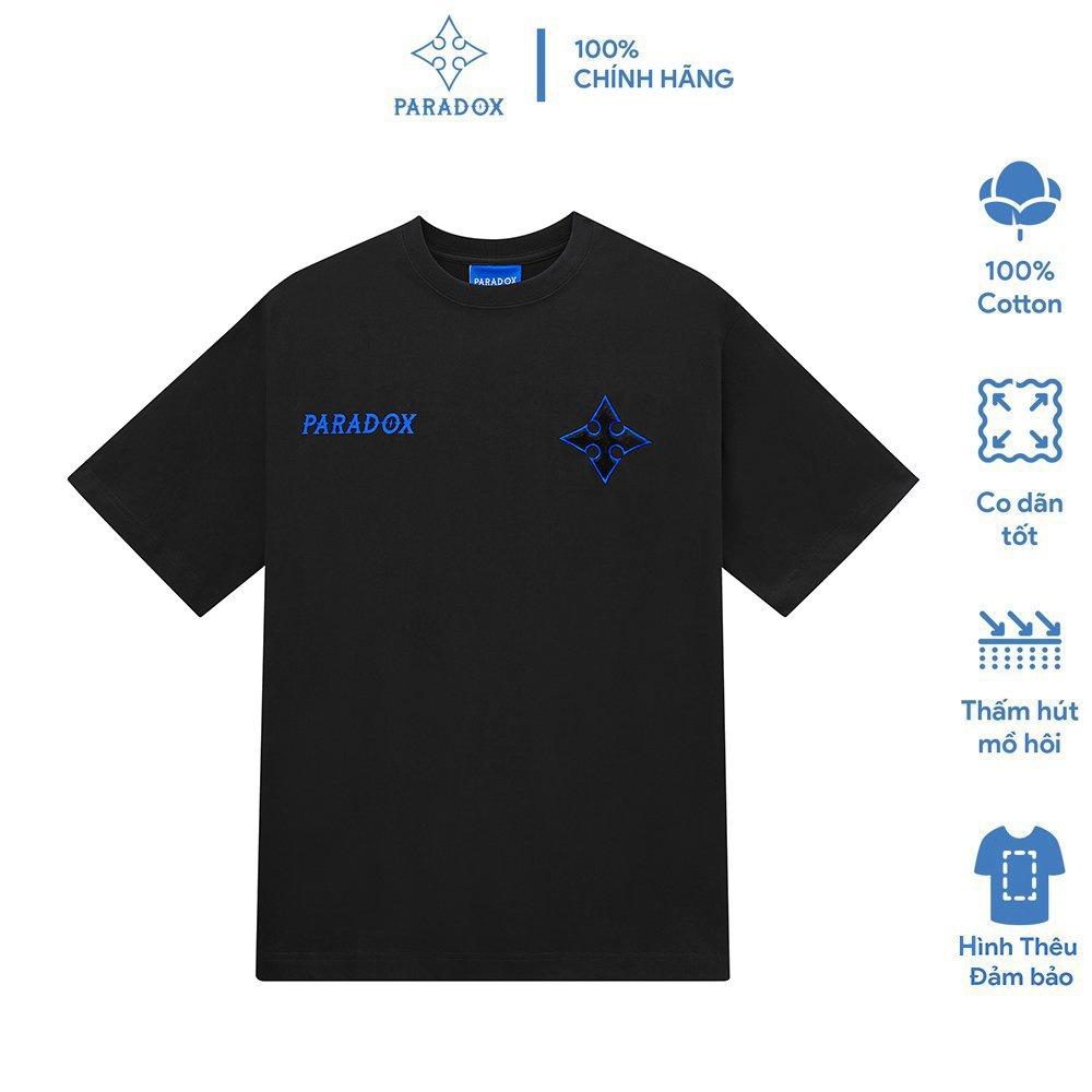 Áo thun form rộng Paradox tay lỡ - Unisex - In hình - NATURE LOGO - Màu đen
