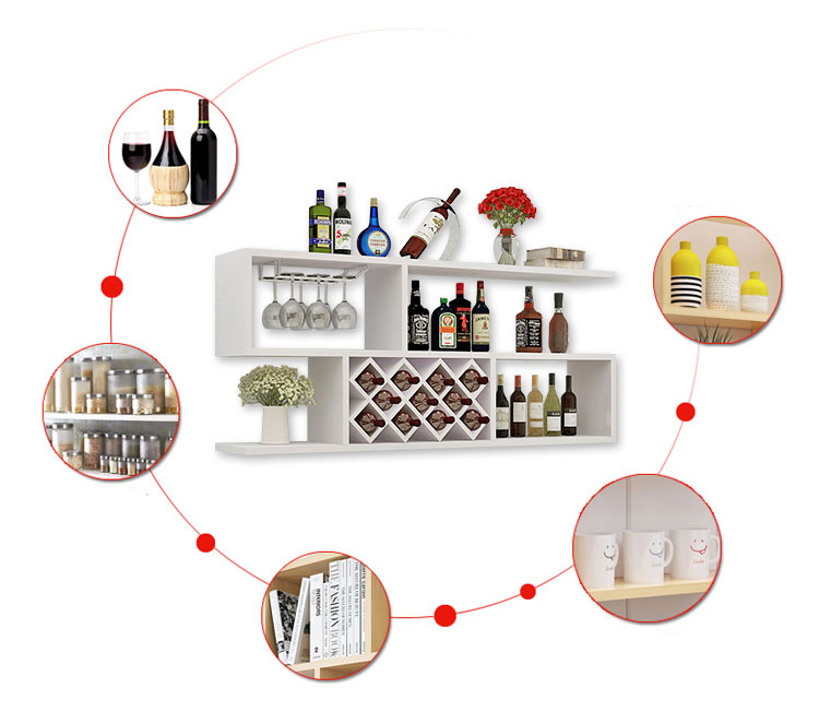 Kệ Để Chai Vang Treo Tường 2 Tầng Với 11 Ngăn Đựng Chai Để Nằm Cao Cấp SIB Decor KR02