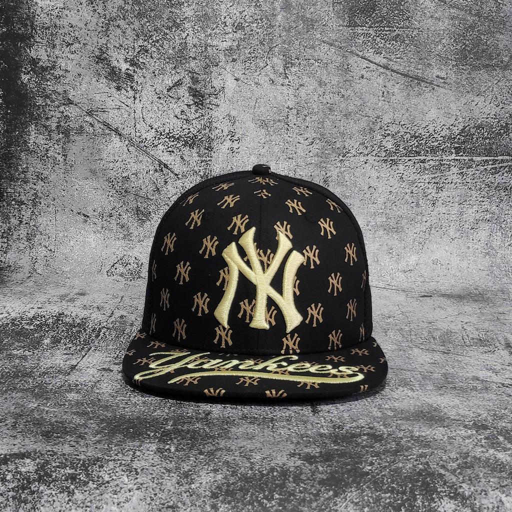 Mũ nón snapback phụ kiện thời trang yankees ny chữ vàng