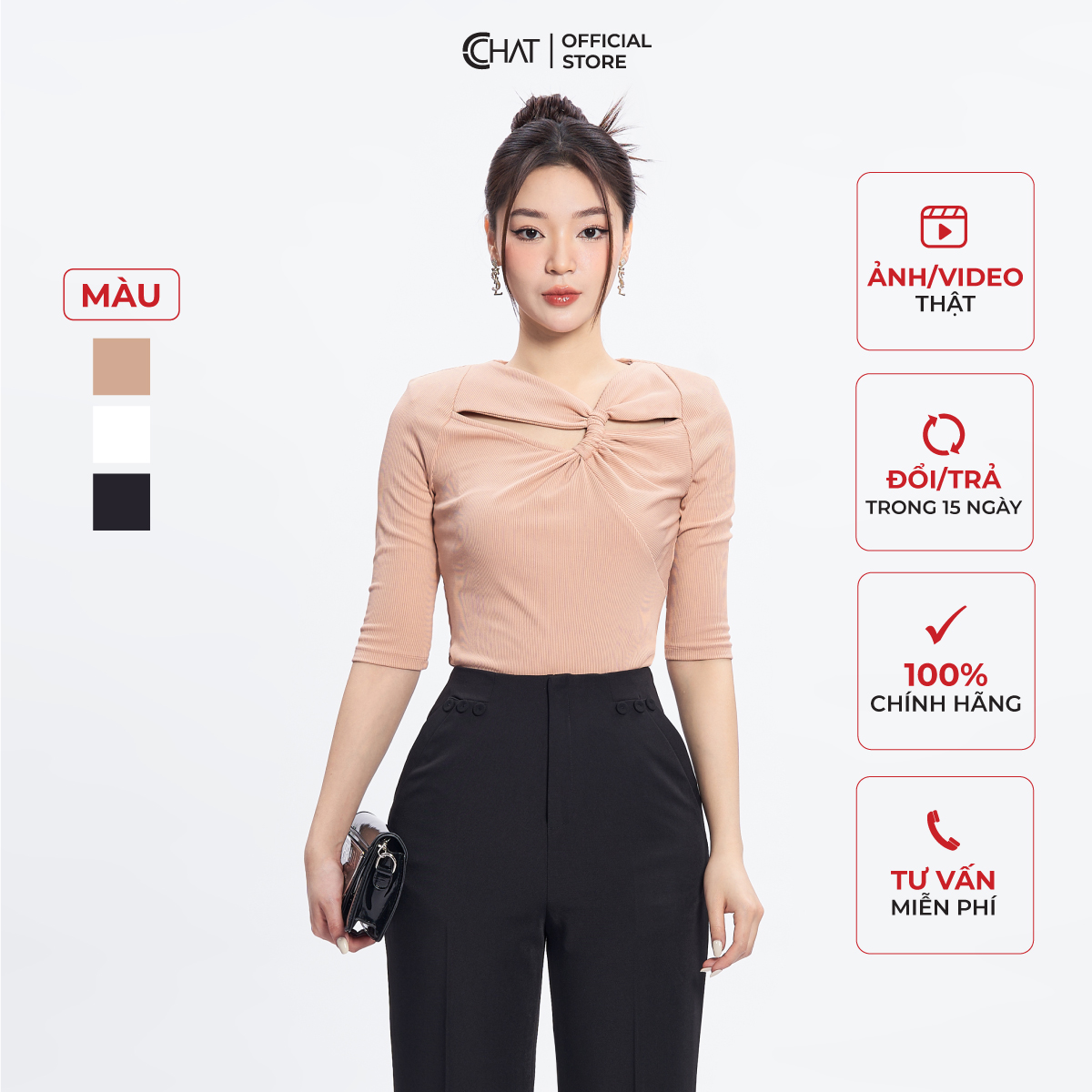 Áo Thun Kiểu Ngực Vặn Thừng Chất Vải Cao Cấp Co Giãn 4 Chiều 53TNC2011OT