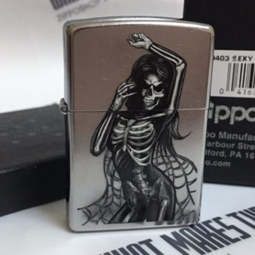 Bật Lửa Zippo 29403 Sexy Skeleton Street Chrome