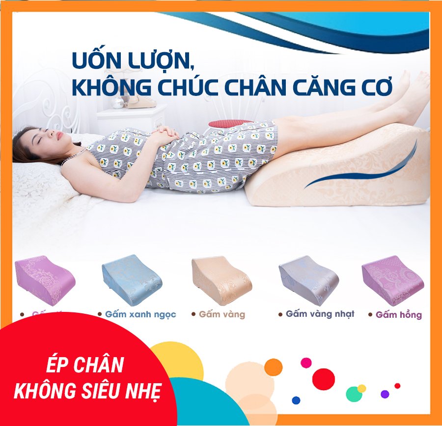 GỐI CHỐNG GIÃN TĨNH MẠCH YOROKOBI - KÍCH THƯỚC 55x48x25CM, HÀNG THƯƠNG HIỆU- MÀU NÂU HOÀNG GIA