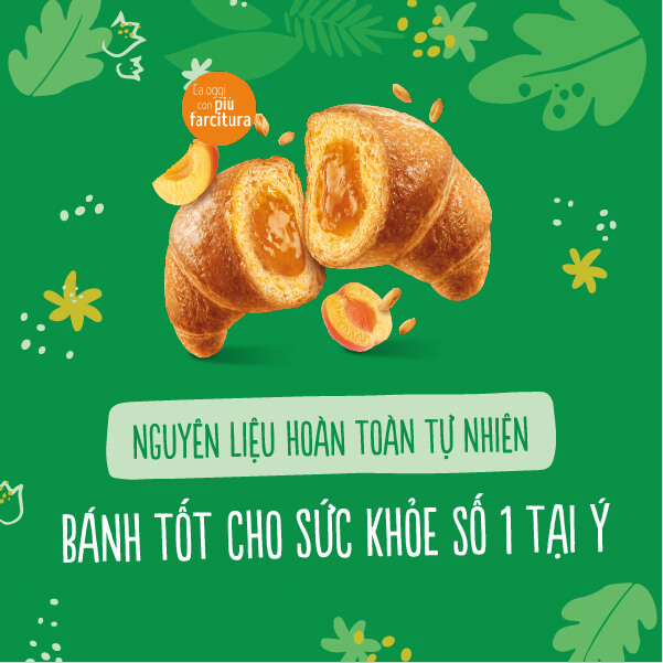 Bánh sừng bò men tự nhiên nhân mứt mơ Misura 48g giàu chất xơ