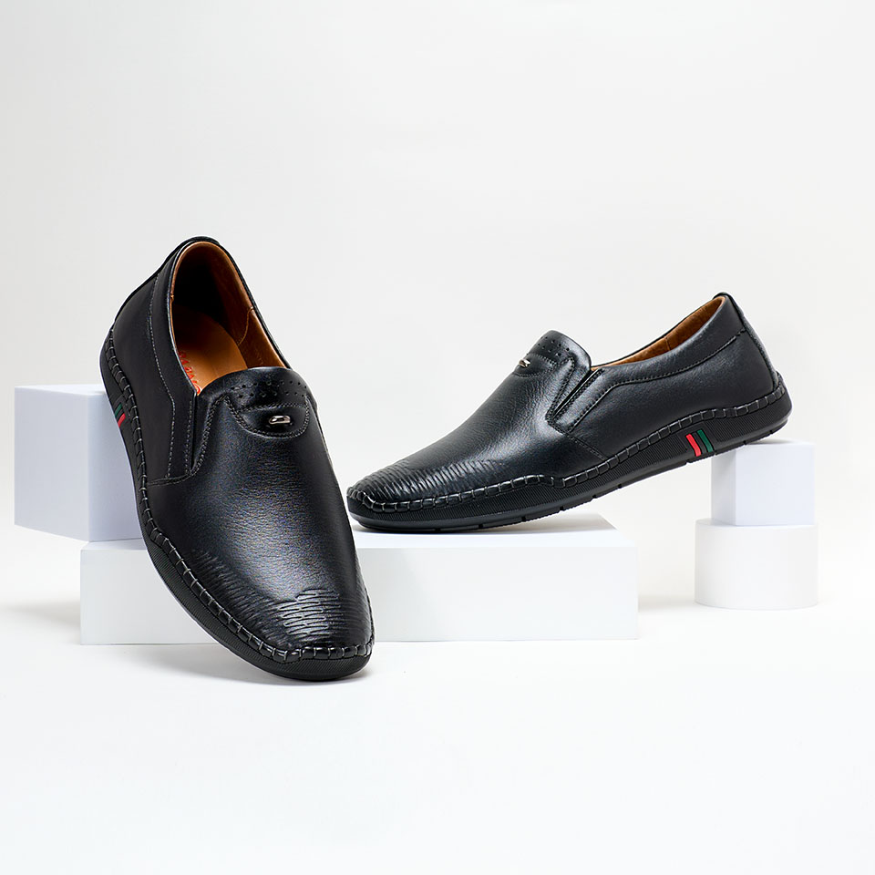 Giày Mọi Nam Da Thật Cao Cấp PABNO PN21030 - Đen/Nâu